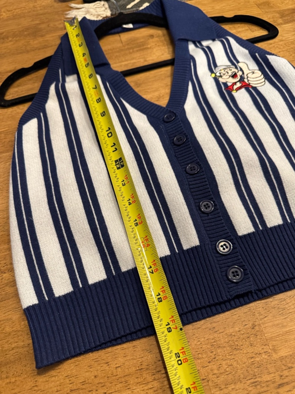 Popeye x Unique Vintage Blue/White Striped Halter Top ⚓️ | Rare Collab | Size M - Picture 7 of 7